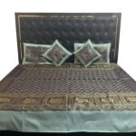 HOME FURNISHIINH PURE BANARASI BROCHET BED COVER WITH 2 PILLOW AND 2 COUSION COVER