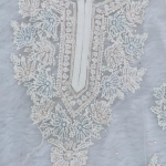 AMBA White Organza Chikankari Kurta for Women