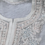 AMBA White Organza Chikankari Kurta for Women