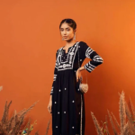 HUMA Black Modal Chikankari Kurta Palazzo Set