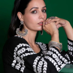 HUMA Black Modal Chikankari Kurta Palazzo Set