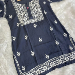 KHUSHI Grey Modal Chikankari Short Top