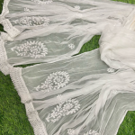 LATA White Chikankari Chiffon Dupatta