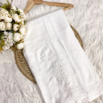 LEHER White Modal Chikankari Mokaish Work Palazzo
