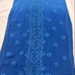 NITYA Blue Pure Viscose Chikankari3D Emboss Omray Kurti