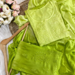 RADHIKA Lemon Green Modal Chikankari 3 Piece Set