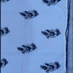 RUHANI Blue Pure Mul Cotton Chikankari Kurti and Pant Set