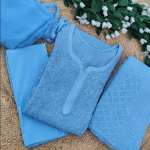 SANDHYA Blue Pure Viscose Chikankari Resham 4pcs Set