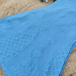 SANDHYA Blue Pure Viscose Chikankari Resham 4pcs Set