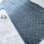 SAPNA Grey Mirror Work Chikankari Kurta Palazzo Set