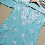 SHIVANI Blue Modal Chikankari Kurta Set -