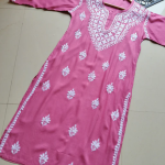 SHIVANI Peach Modal Chikankari Kurta Set