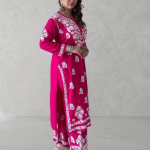 SHIVIKA Pink Pure Modal Chikankari Kurta Palazzo Set