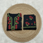 SHREYA Red Black Modal Kurti Palazzo Chikankari Set