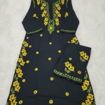 SHREYA Yellow Black Modal Kurti Palazzo Chikankari Set