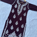 SHUBHI Brown Modal Chikankari Kurti