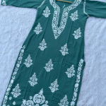 SHUBHI Teal Modal Chikankari Kurti