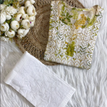 SONALI Green Mulmul Printed Chikankari Top Set