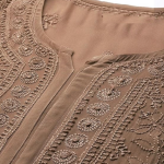 SONAM Brown Pure Viscose Resham Thread Chikankari Kurta