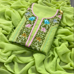 VANMALA Green Pure Viscose Chikankari Kurta Dupatta Set
