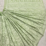 ZIA Green Georgette Chikankari Saree With Blouse