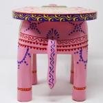 Painted Colourful Wooden Elephant Decorative Showpiece Stool/Side Table for Home/Office/Living or Bedroom Décor