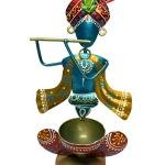Metal Krishna T-Light Blue