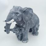 Mother and Baby Elephant Statue, Outdoor Garden Animal Décor Sculpture
