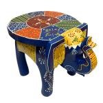 Wooden Elephant Decorative Showpiece Stool Design for for Home Décor & Gifts Decorative Showpiece
