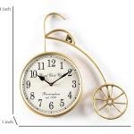 The Brown Story Bicycle Analog Cycle Shaped Golden Wall Clock for Home, Living Room, Bedroom, Office