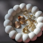 Combo 15 - round bubble tray + Vase + heart jewellery box