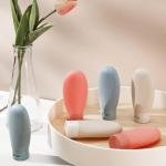 Pack of 3 Refillable Travel Bottles for Toiletries Silicone Container for Cream