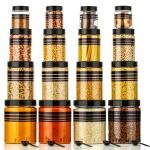 Durable 16-Piece Airtight Kitchen Storage Containers - Clear Plastic Set with Free Spoons