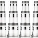 Durable 12-Piece Airtight Kitchen Storage Containers - Clear Plastic Set with Free Spoons