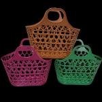 Plastic Handle Basket, For Shopping (Colour may be different)