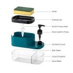 3-in-1 Soap Pump Dispenser Compact Space-Saving Design for Kitchen & Bathroom Countertop, Dishwashing Liquid Dispenser for Kitchen & Bathroom