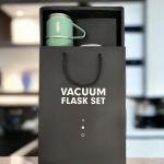 Modern Business Travel Thermos Mug Set - Stainless Steel Vacuum Insulated Bottle with Extra 2 Cup for Hot and Cold Drink