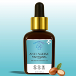 Trustmeds Anti Ageing Night Serum for Face - with Pure Argan Oil & Hyaluronic Acid for Wrinkles, Fine Lines & Skin Repair - Deep Hydration Glow Serum for Women & Men, 30ml
