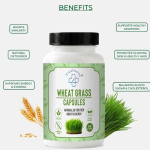 Trustmeds Organic Wheat Grass Capsules 500mg, 60 Veg Capsules: Chlorophyll Detox, Alkalizing Superfood for Immunity & Energy