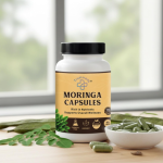 Organic Moringa Capsules (60 Caps) - 100% Natural Moringa Oleifera Leaf Powder