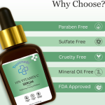 10% Vitamin C Face Serum for Glowing Skin (30ml) – with Ethyl Ascorbic Acid & Hyaluronic Acid for Skin Brightening