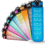 Unbreakable Water Bottle 1 Litre with Motivational Time Marker, Leakproof Durable BPA-Free Non-Toxic Water bottle for office, Water bottle for gym