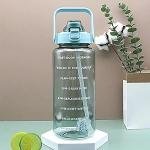 Transparent Motivational Water Bottles |Time Marker |Gym Big Water Bottle with Straw & Handle-Leakproof BPA-Free| Fitness Sports Bottle