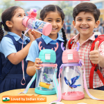 Free Reusable Leak Proof Silicon Transparent Water Bottle With Strap for Kids School