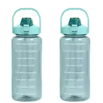 2 Litre Motivational Water Bottle with Time Marker | BPA Free Leak Proof Large Capacity l Perfect for Gym, Office & Travel Hydration (Pack of 2)