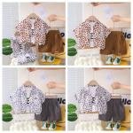 Premium Kids 3-Piece Set with Printed Shirt, T-Shirt & Cotton Linen Bottoms