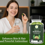 ODON NATURALS Moringa Leaf Powder Capsules - 120 Count | Nutrient-Rich Herbal Supplement with Vitamins & Minerals | Ayurvedic Daily Wellness Capsules for for Men & Women