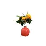 VIBHSA 5 Inch Red Ceramic Pomegranate Showpiece, Artificial Fruit Decor, Anar Shape Decorative Item for Home