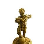 VIBHSA Bahubali Hanuman Ji | Lord Bajrang Bali Idol Statue | Ramayani Balaji Murti Showpiece | Gold Antique | Resin Statute for Car Dashboard,