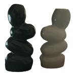 VIBHSA Ceramic Vase for Rustic Home Decor - Flower Vases for Modern Wedding Farmhouse Living Room Bedroom Shelf Dining Table